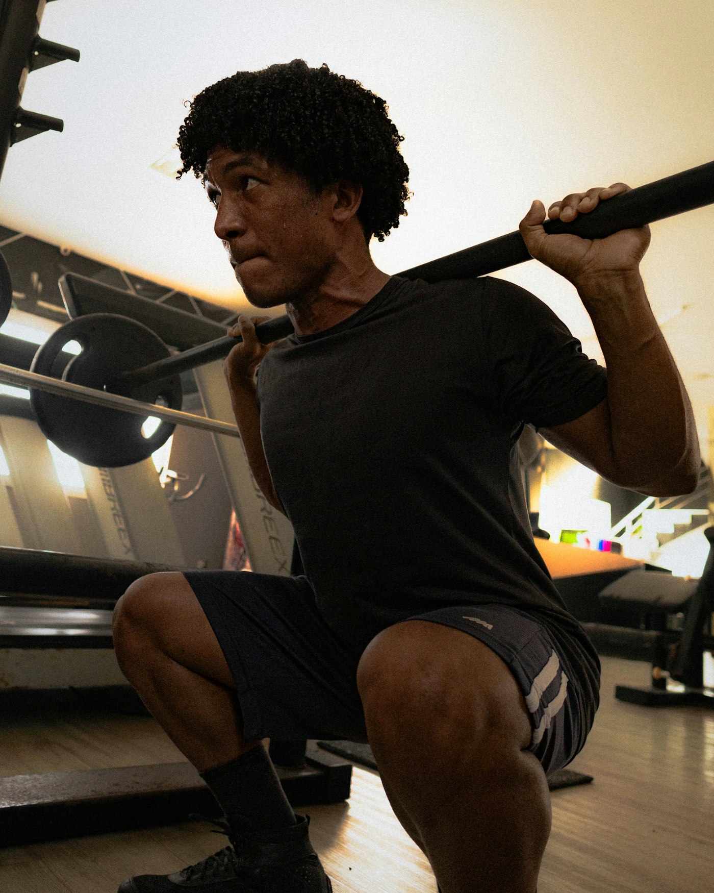 Back squat under load — upper and lower body working together